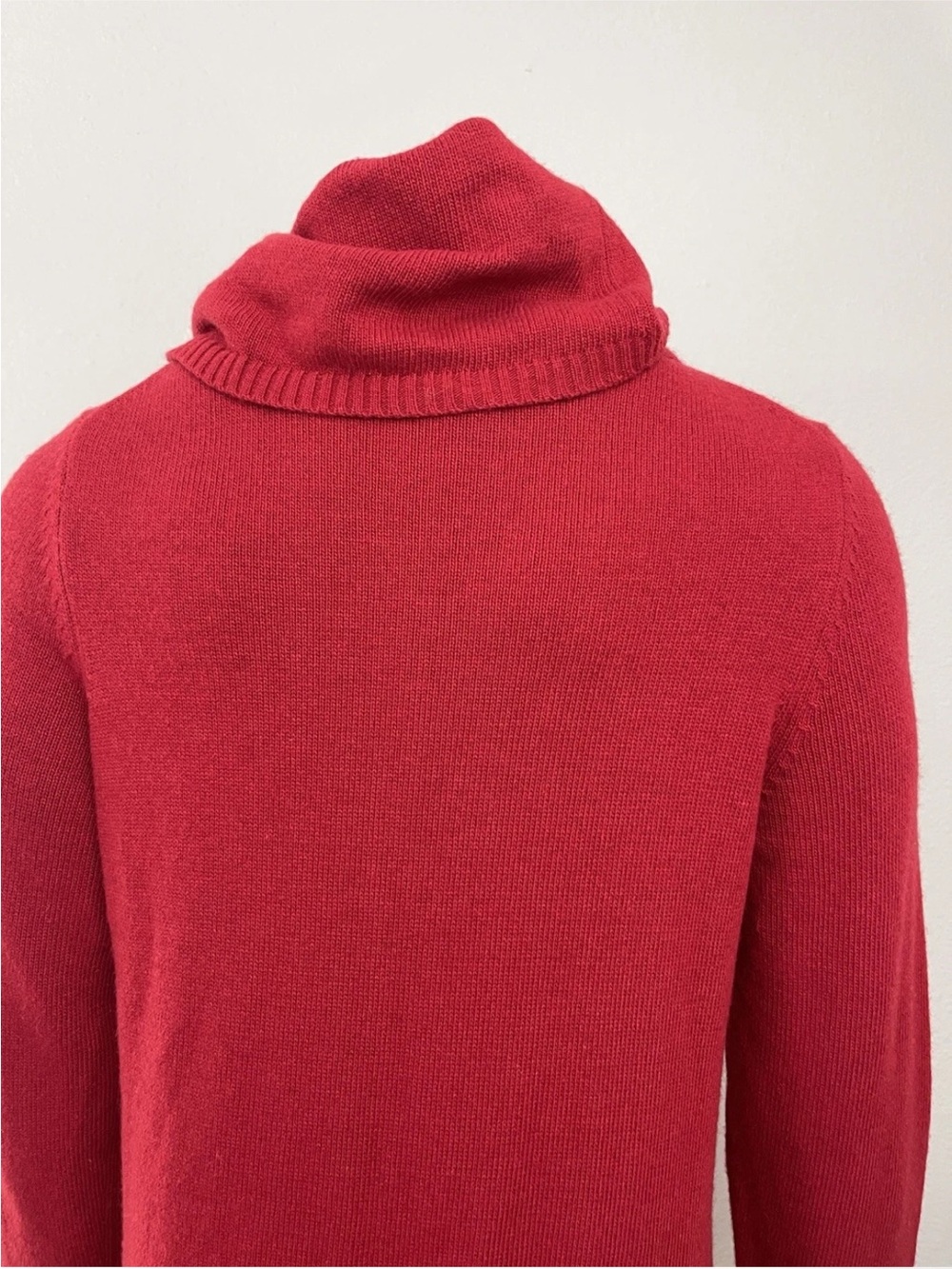 Banana Republic Dress Women’s L Red Sweater Luxury Cashmere Wool Blend Cowl Neck - Picture 8 of 10